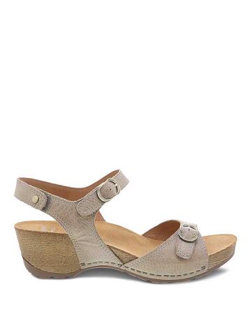 Compensées Dansko Tricia Milled Burnished Femme Beige | FR 941KOR